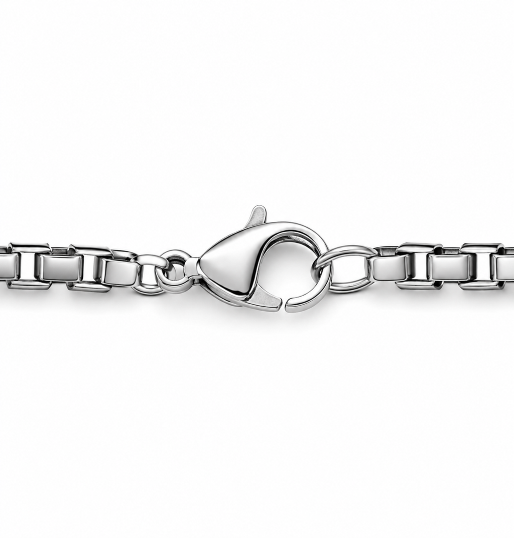 Premium Silver Box Chain Necklace for Men & Women
