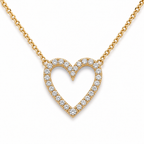 Elegant CZ Open Heart Pendant Necklace for Women