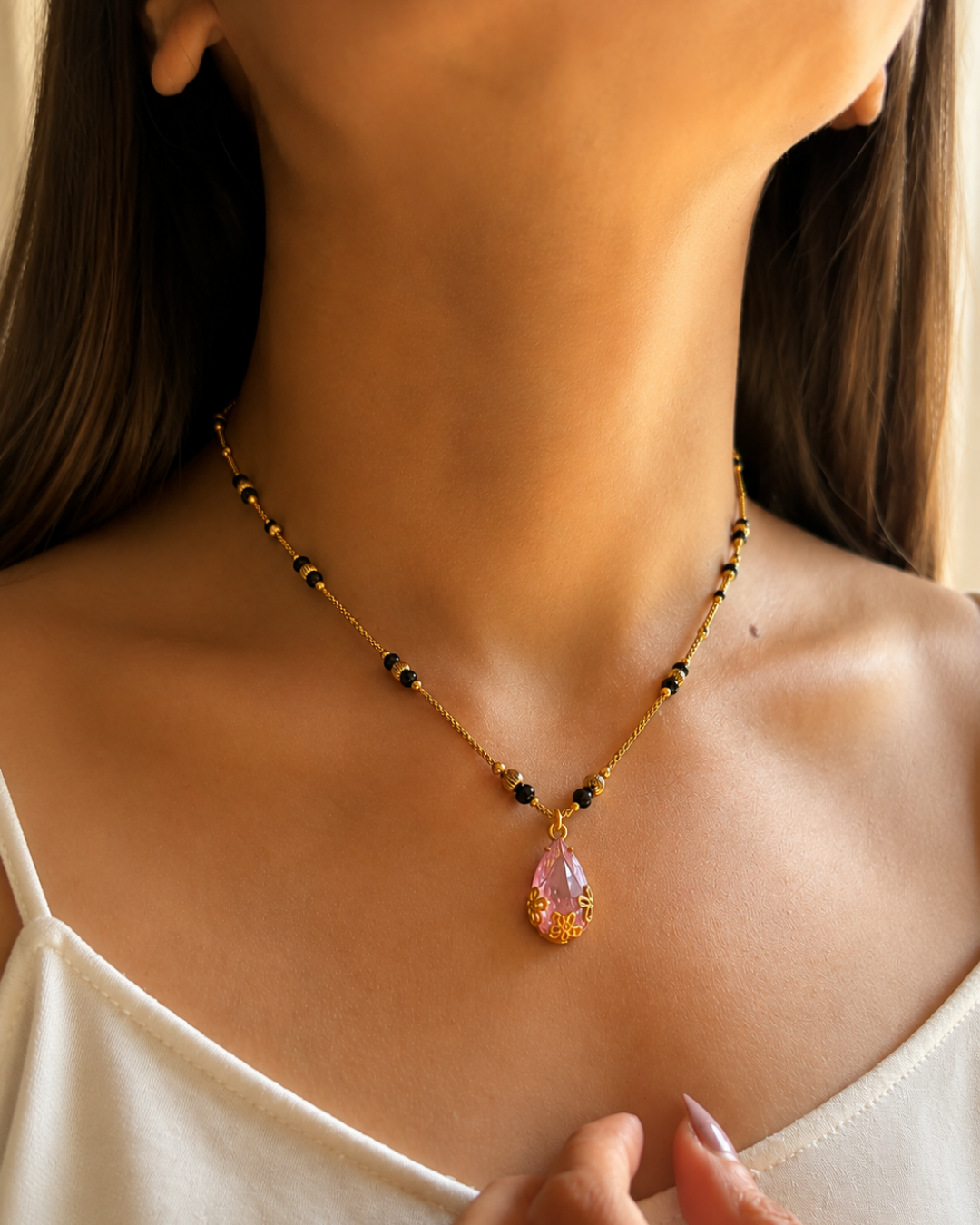 Blush Teardrop Mangalsutra