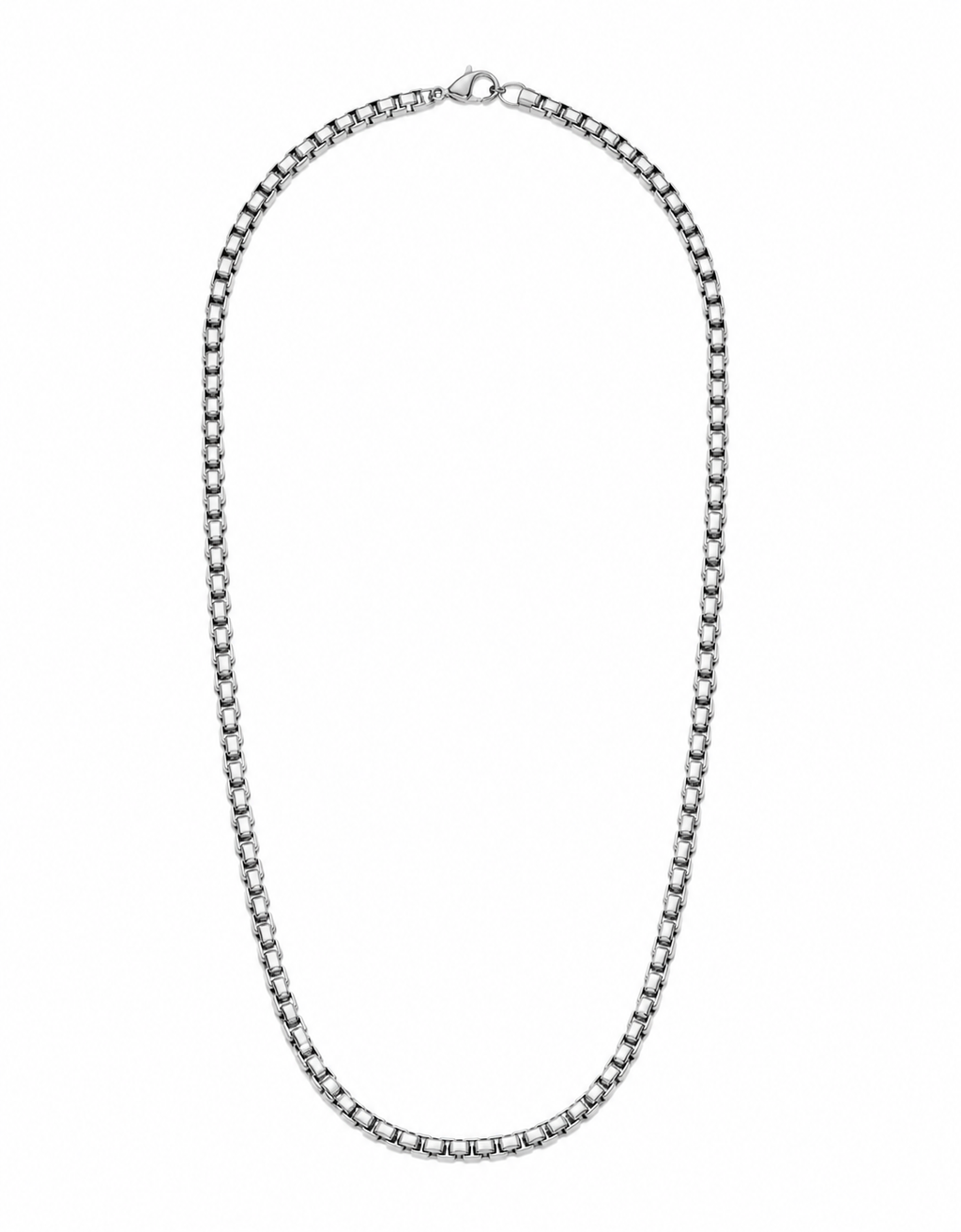 Premium Silver Box Chain Necklace for Men & Women