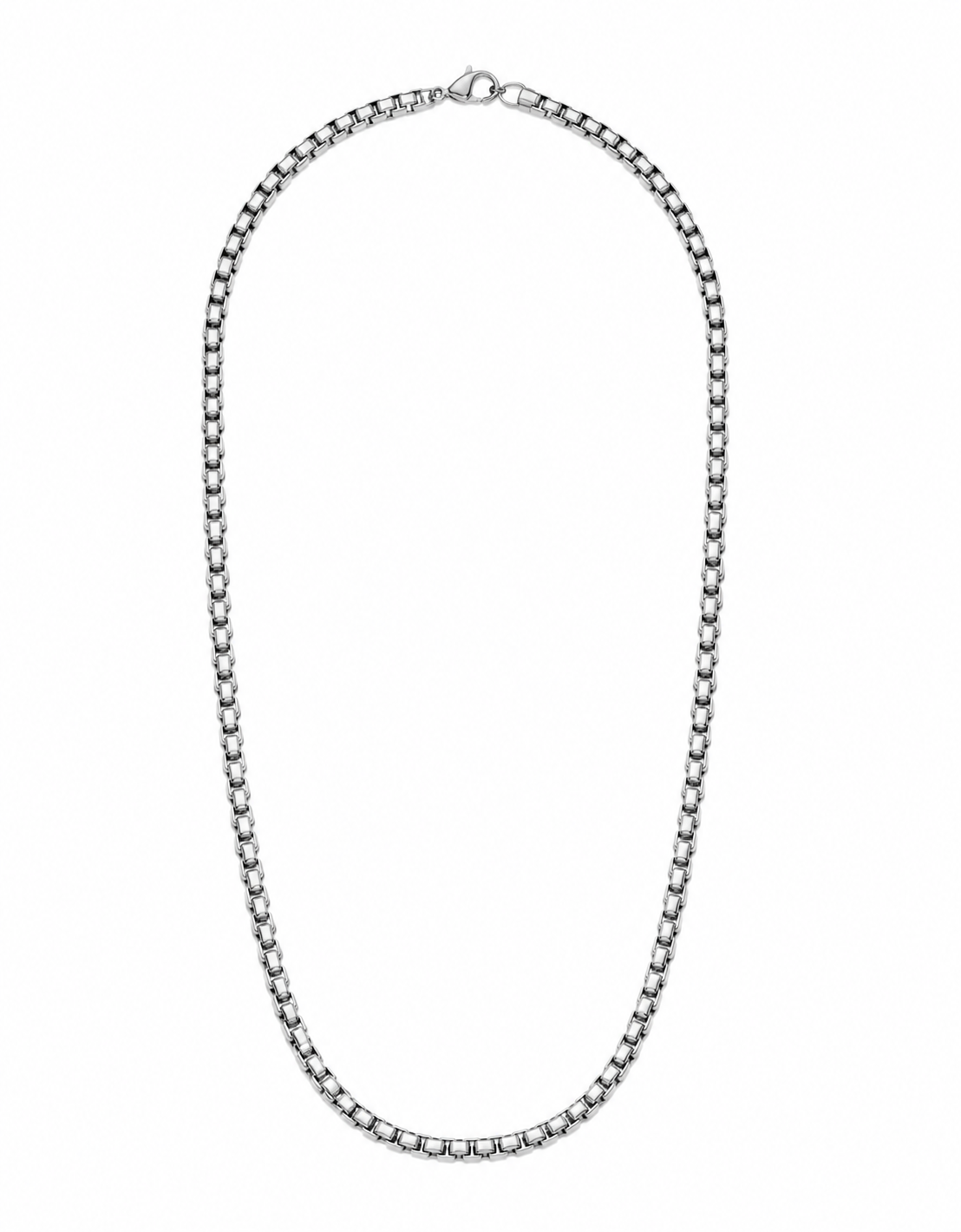Premium Silver Box Chain Necklace for Men & Women