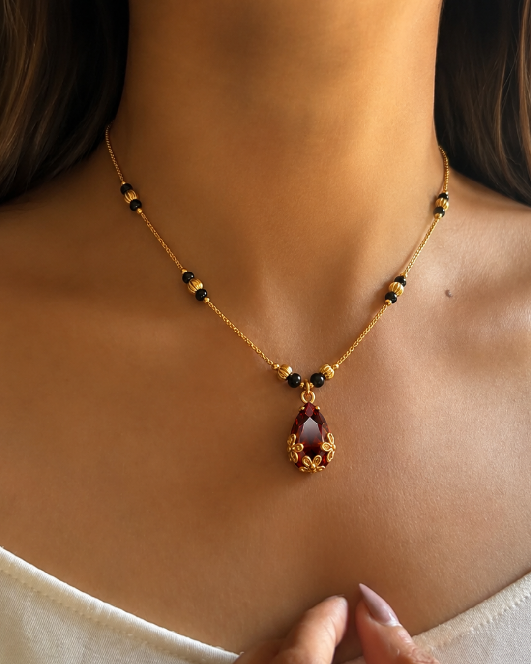 Ruby Drop Mangalsutra