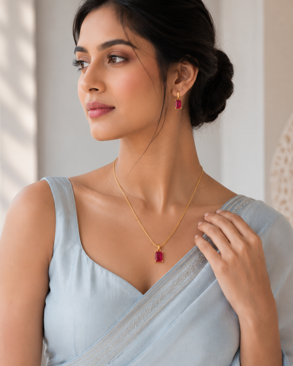 Ruby Radiance Pendant Necklace