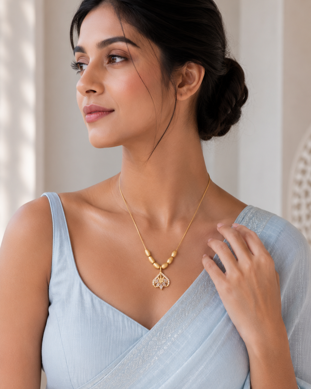 Golden Blossom Charm Necklace