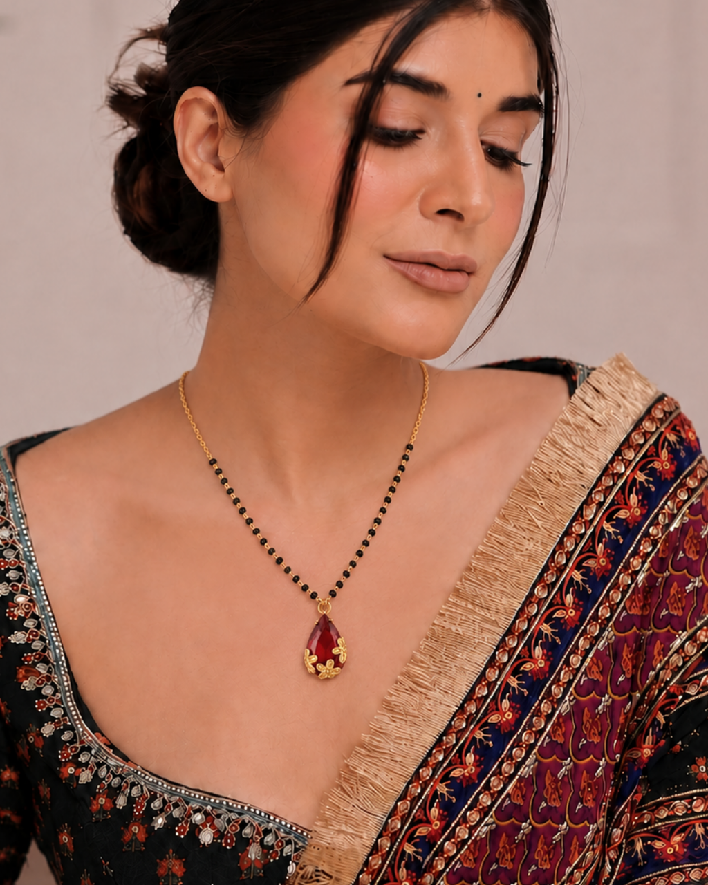 Ruby Teardrop Mangalsutra
