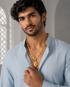 Royal Lion Gold Pendant Chain Set