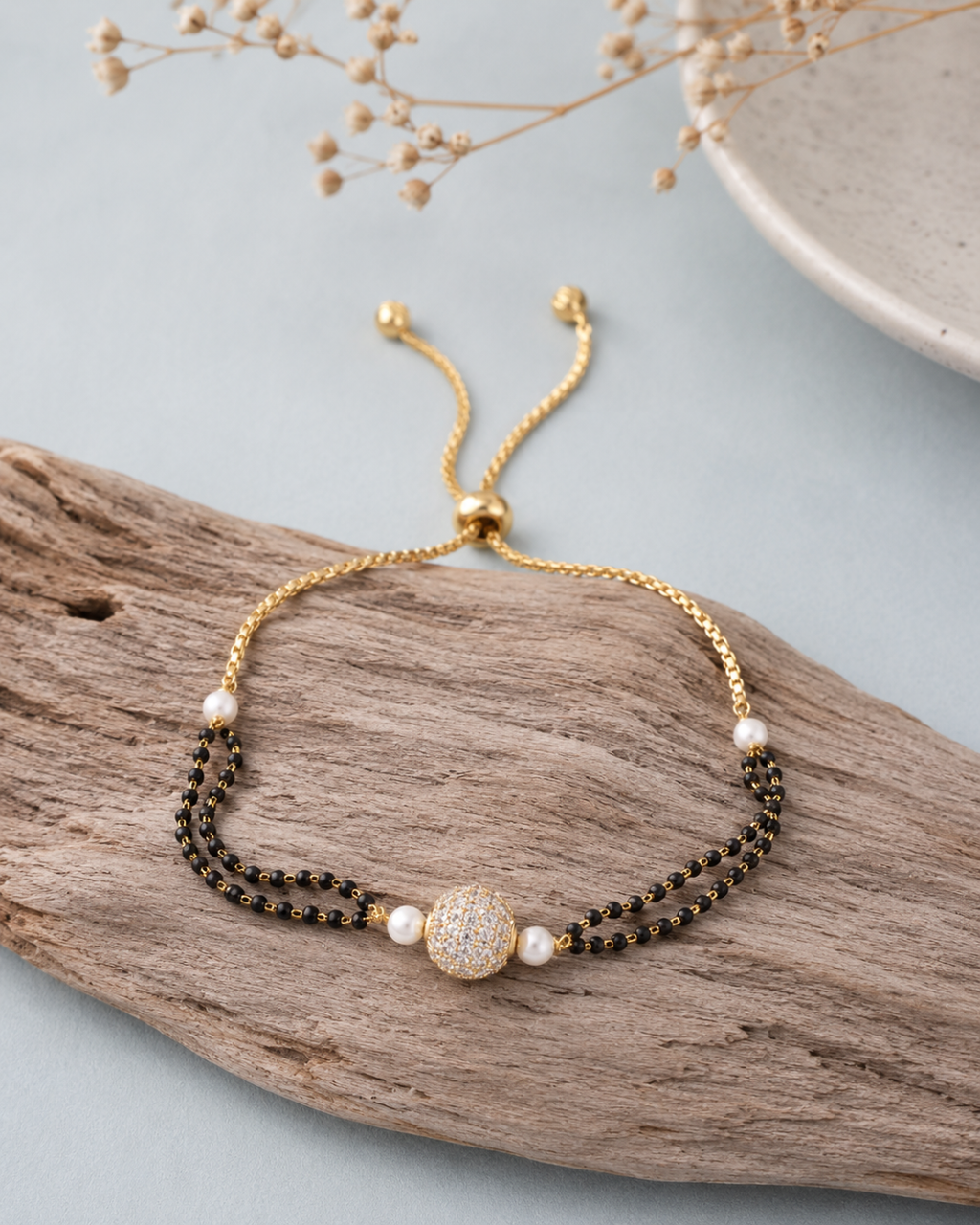 Pearl Charm Mangalsutra Bracelet
