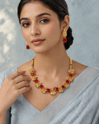Ruby Regal Temple Necklace Set