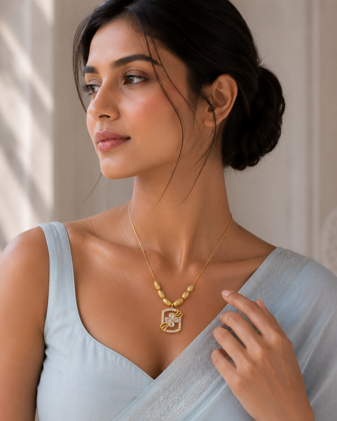Golden Bloom Charm Necklace