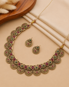 Antique Ruby Green Necklace Set
