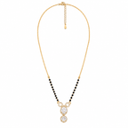 Elegant Rose Gold Mangalsutra with Dual Crystal Drop Pendant