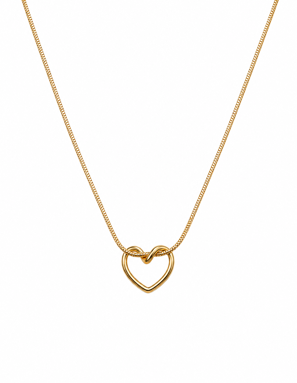 Minimal Gold Open Heart Pendant Necklace for Women