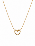Minimal Gold Open Heart Pendant Necklace for Women