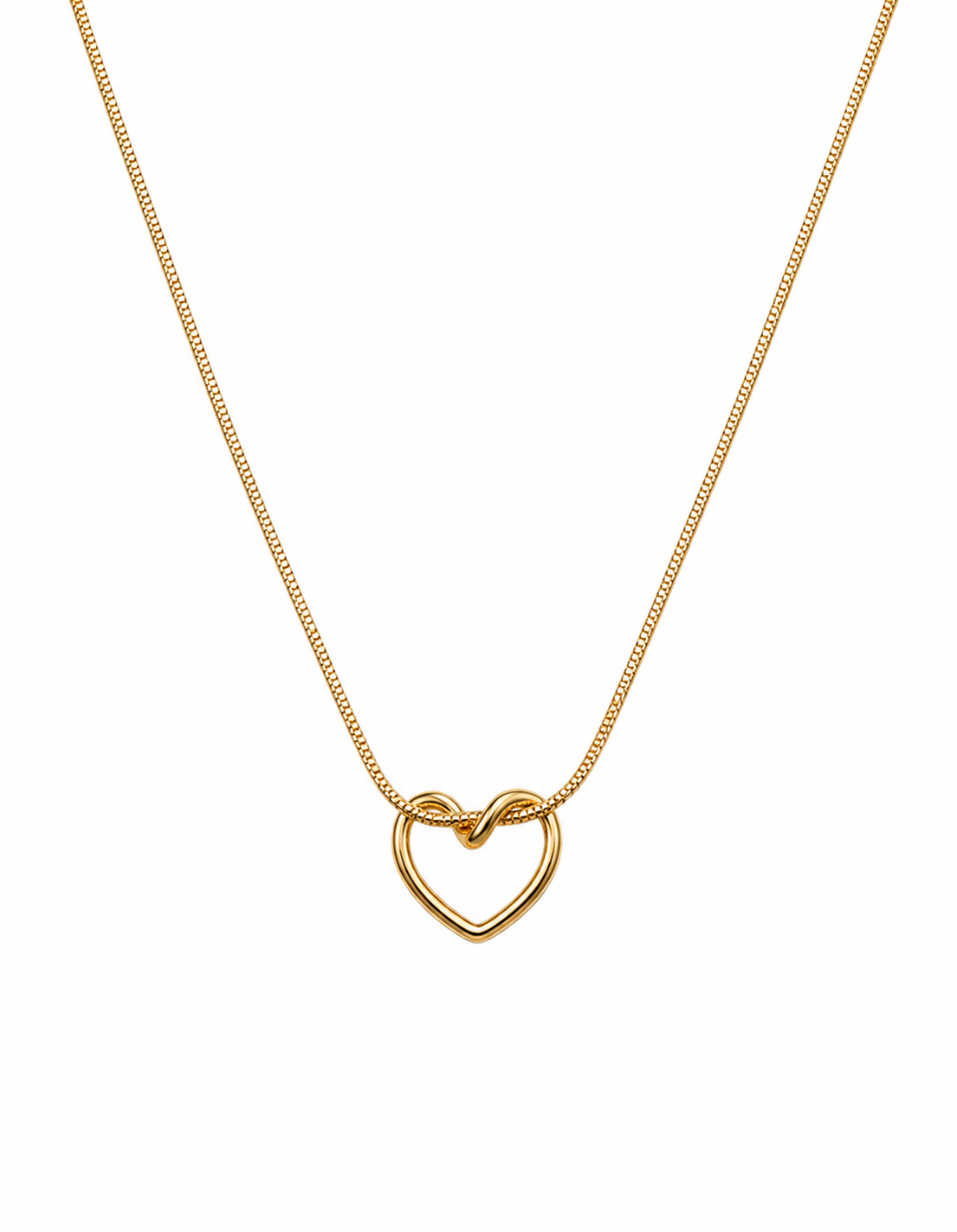 Minimal Gold Open Heart Pendant Necklace for Women