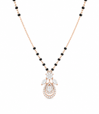 Rose Gold Floral Drop Mangalsutra Necklace