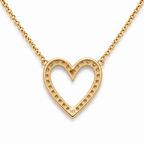Elegant CZ Open Heart Pendant Necklace for Women