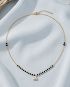 Diamond-Inspired Trio Mangalsutra with Black Bead Chain