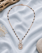 Floral Spark Mangalsutra with Rose Gold Tone Pendant
