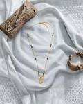 Floral Halo Mangalsutra with Pear-Cut Crystal Pendant