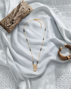 Floral Halo Mangalsutra with Pear-Cut Crystal Pendant