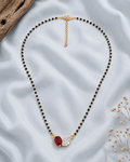 Ruby Duo Mangalsutra with Dual Stone Pendant