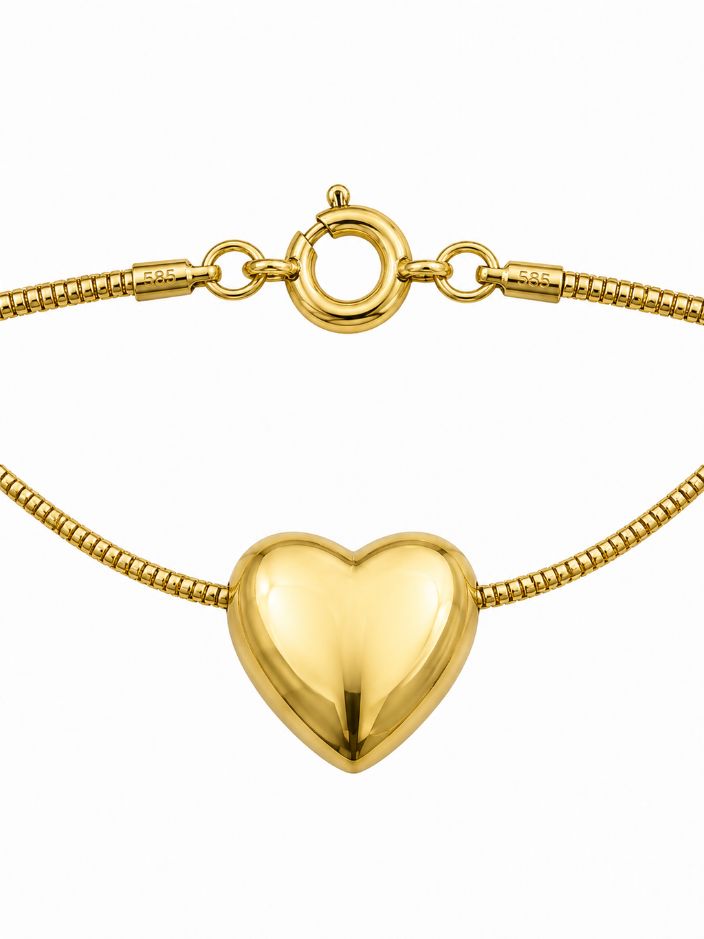 Elegant Gold Heart Snake Chain Necklace for Women