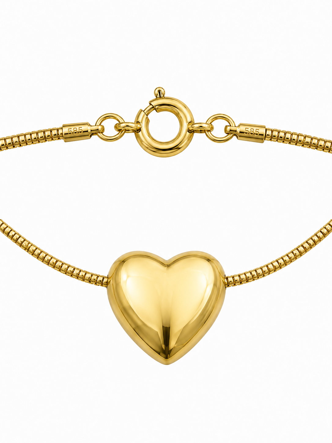 Elegant Gold Heart Snake Chain Necklace for Women