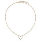 Elegant CZ Open Heart Pendant Necklace for Women