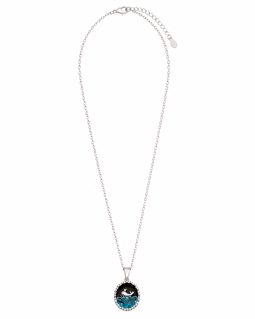 Elegant Dolphin Blue Crystal Pendant Necklace for Women
