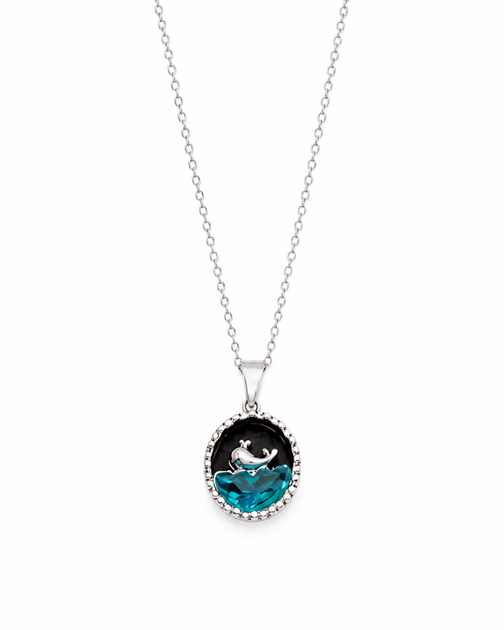 Elegant Dolphin Blue Crystal Pendant Necklace for Women