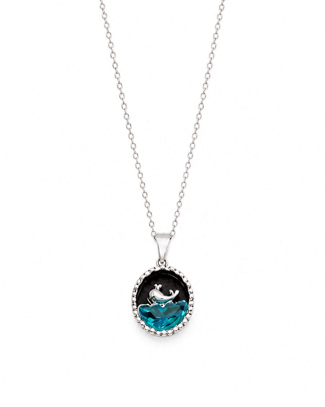 Elegant Dolphin Blue Crystal Pendant Necklace for Women