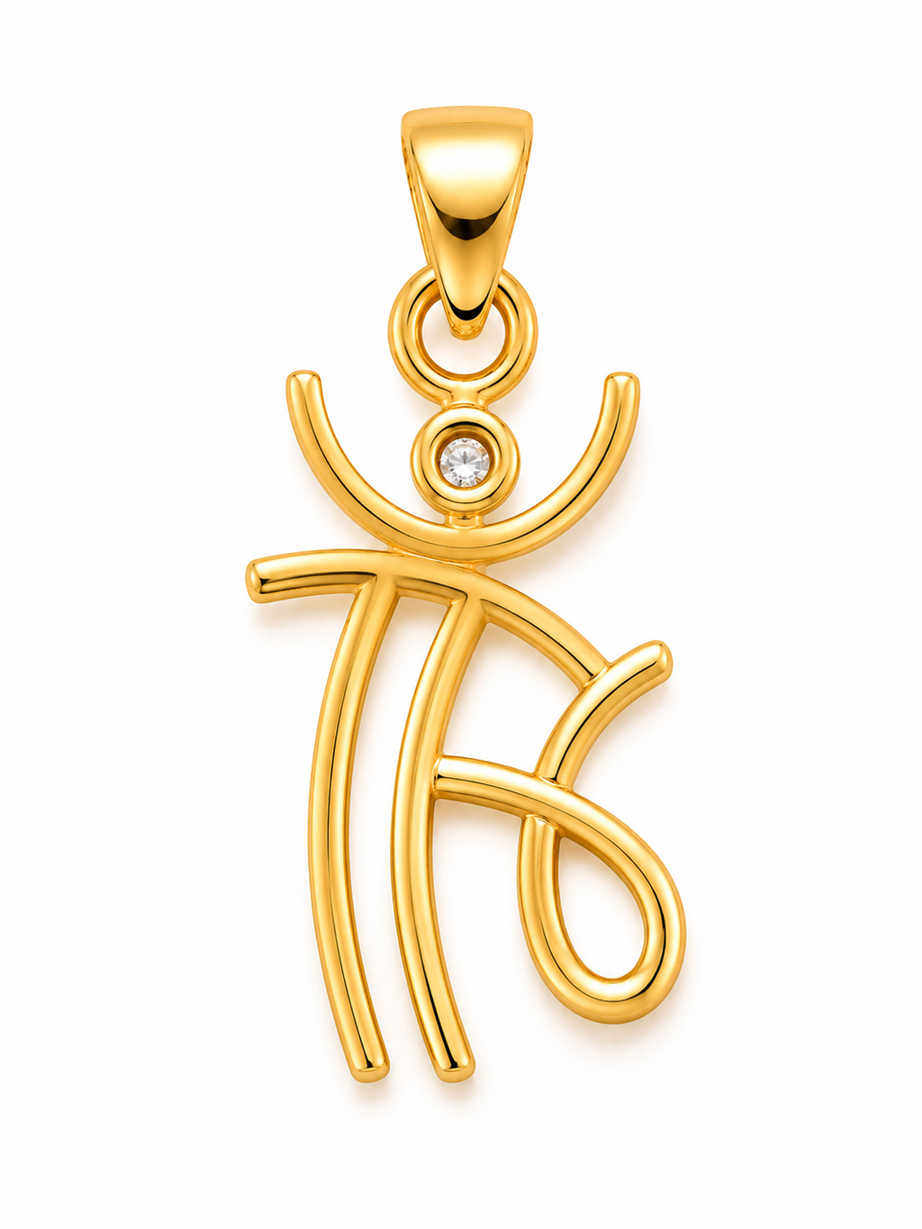 Elegant Initial Letter Pendant Necklace for Women (Gold Plated)