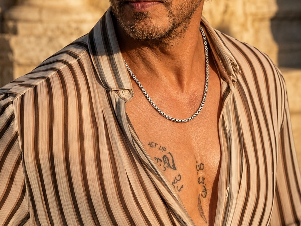 Premium Silver Box Chain Necklace for Men & Women