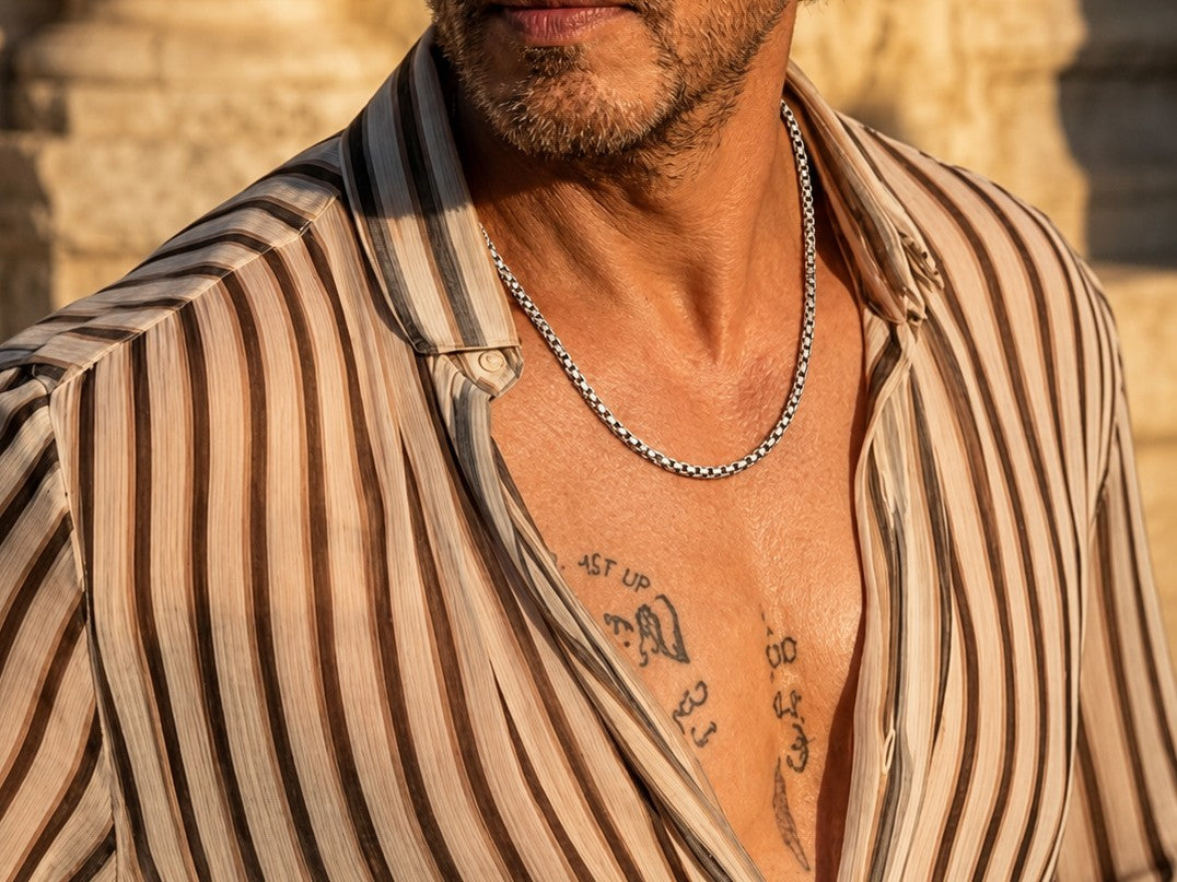 Premium Silver Box Chain Necklace for Men & Women